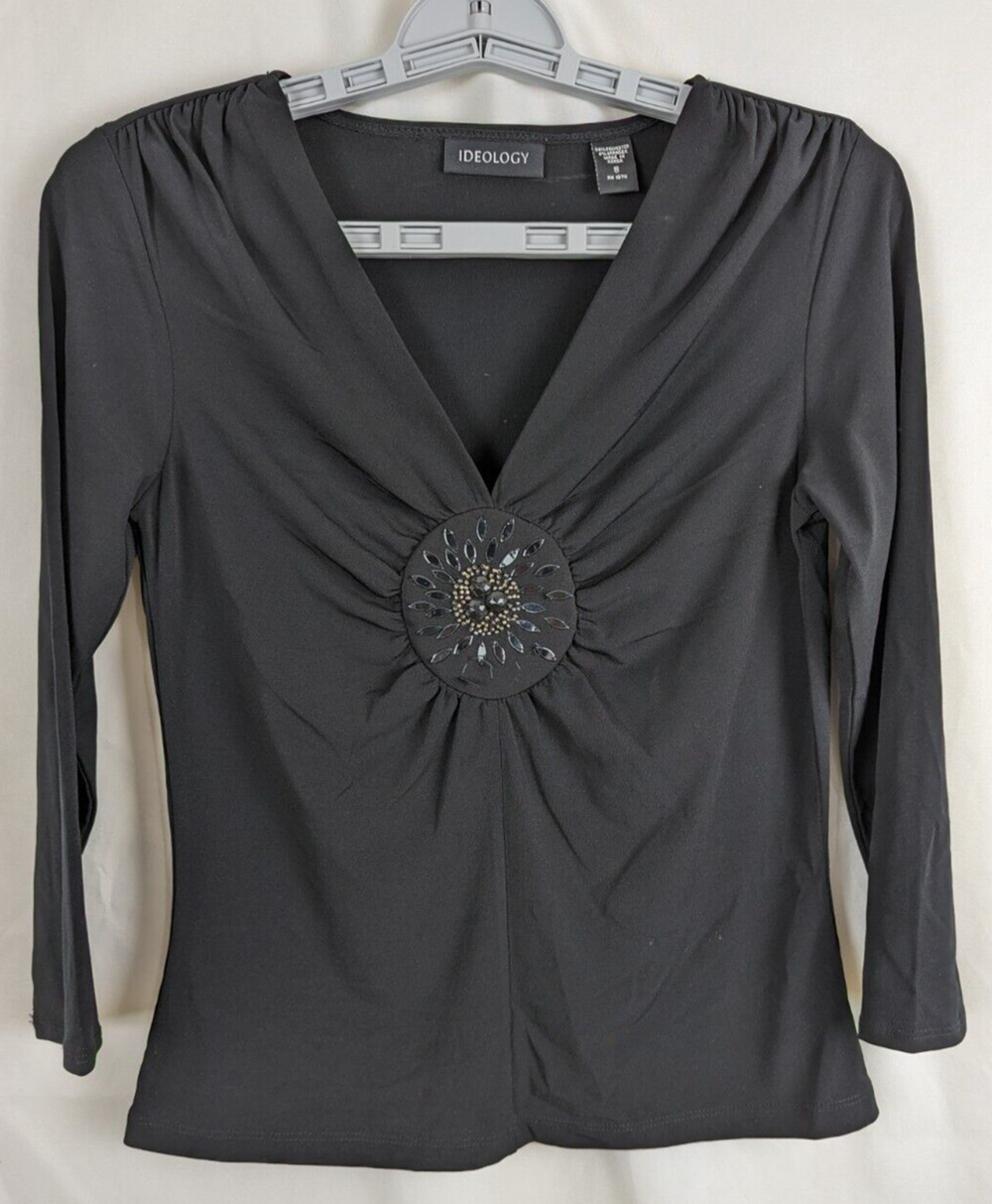 Ideology Women's Black Long Sleeve Shirt RN 13711 Size Small